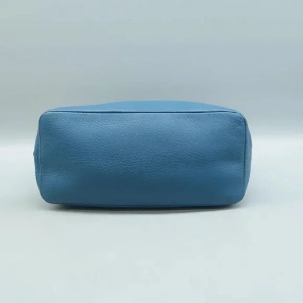 100% Authentic PRADA Blue Leather Shoulder Bag 613-082824 - Picture 5 of 12